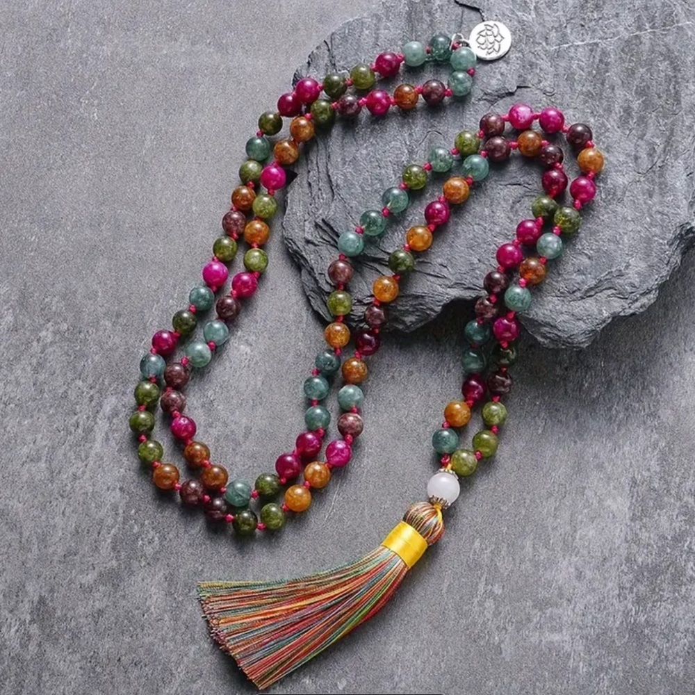 Rainbow Tourmaline Mala - Picture 1 of 5